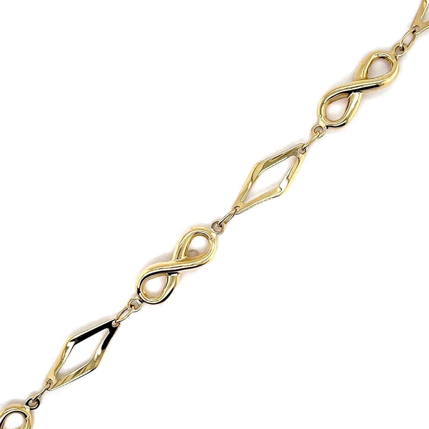 9ct y/g Bracelet Fig of 8 link
