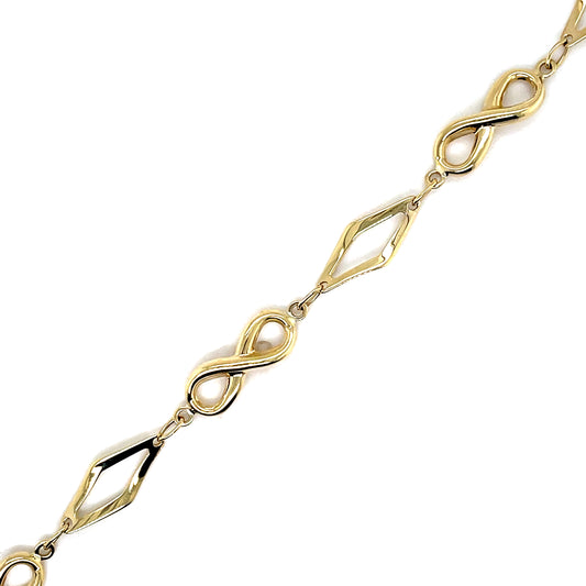 9ct y/g Bracelet Fig of 8 link