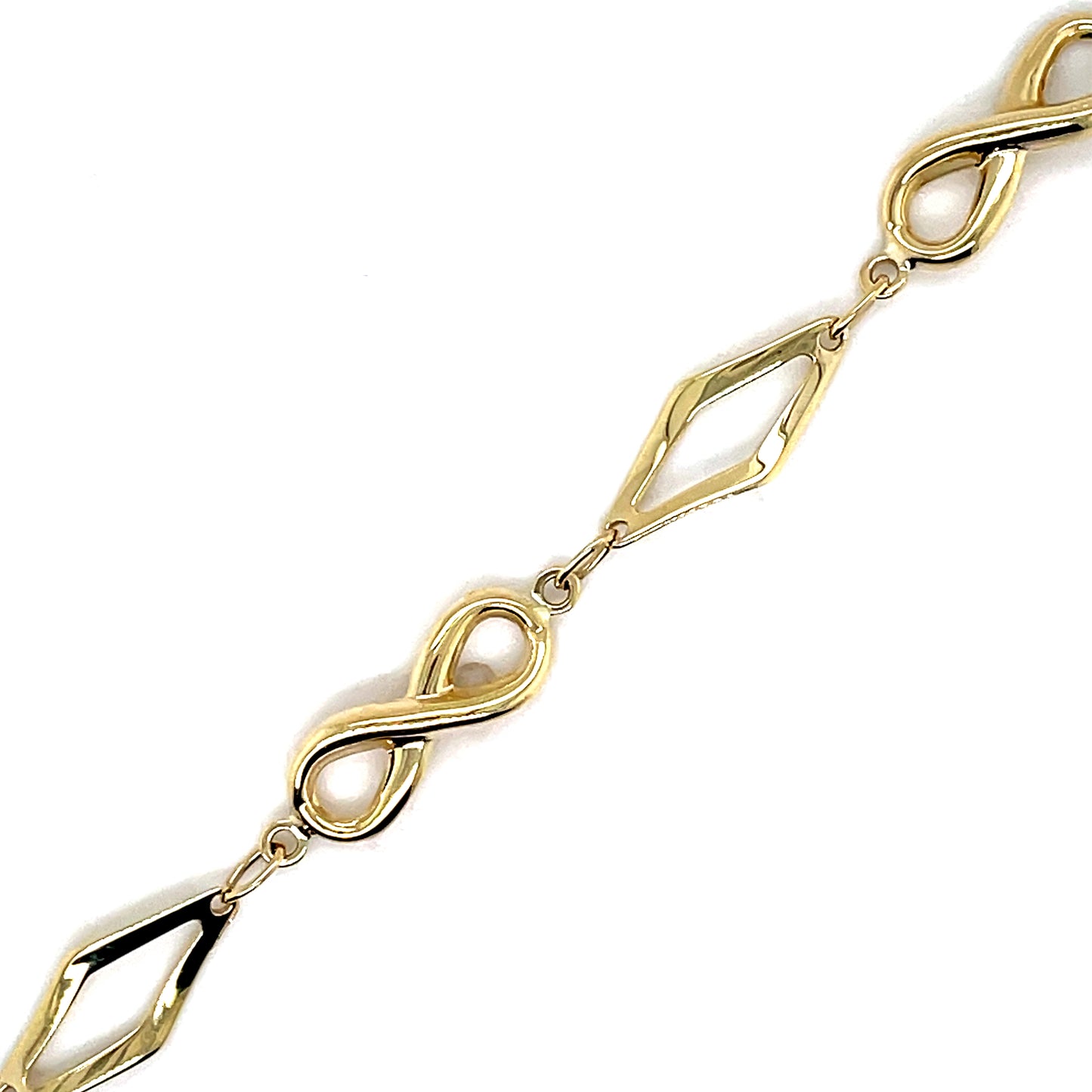 9ct Yellow Gold Infinity Link Bracelet