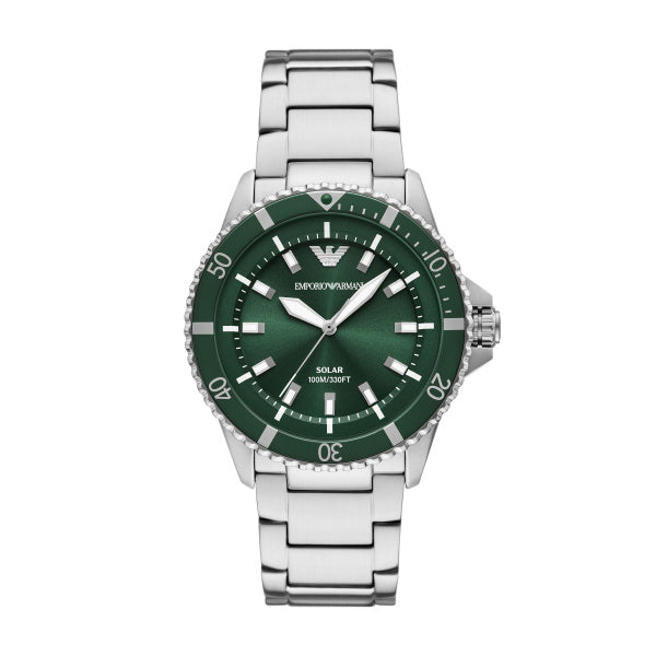 Gents Armani Worls Explorer Tachymeter Green Dial
