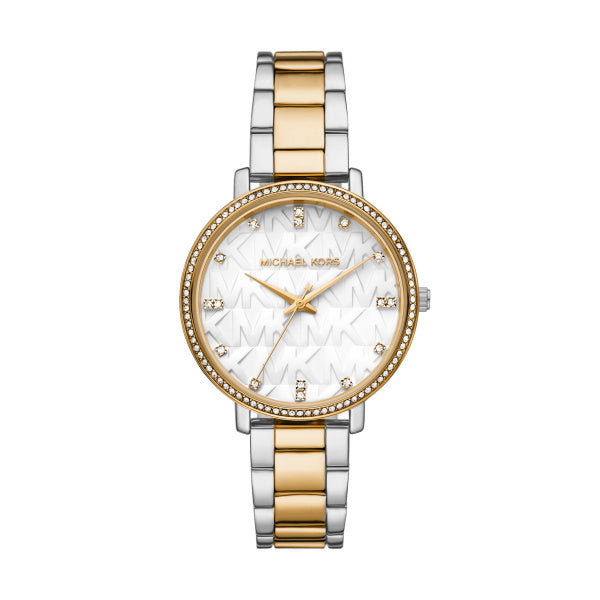 Ladies Michael Kors Pyper White Dial CZ Bezel