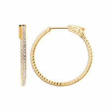 Burren 18ct Gold Plated Madonna Stone Set Hoop Earrings
