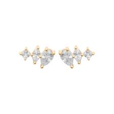 Burren 18ct Gold Plated Illusion CZ Marquise Earrings