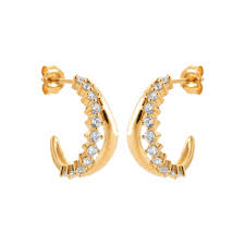Burren 18ct Gold Plated Lady Nada Hoop Earrings