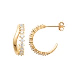 Burren 18ct Gold Plated Lady Nada Hoop Earrings