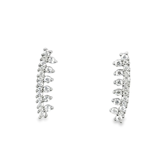 Sterling Silver Fancy Double Bar Drop Earrings