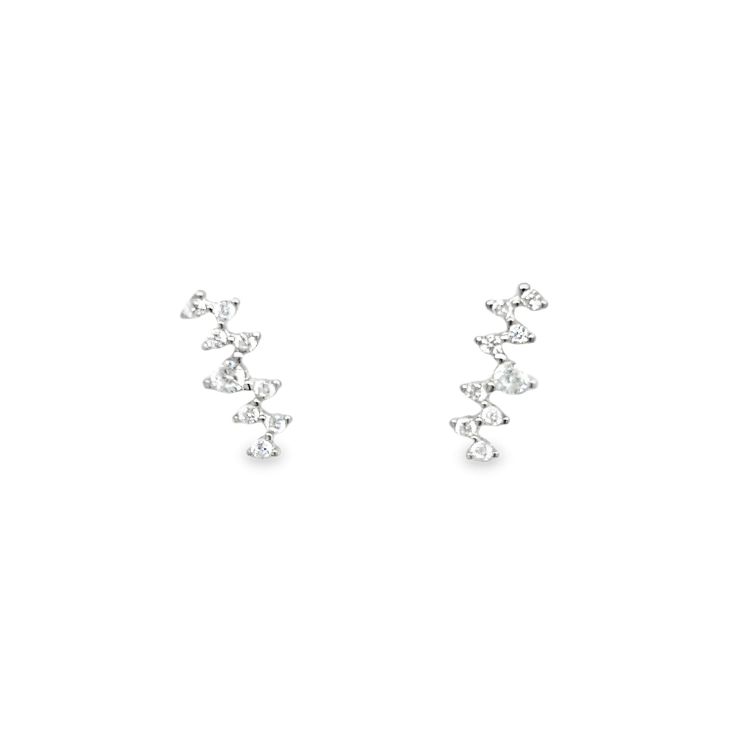 Sterling Silver CZ Climber Earrings