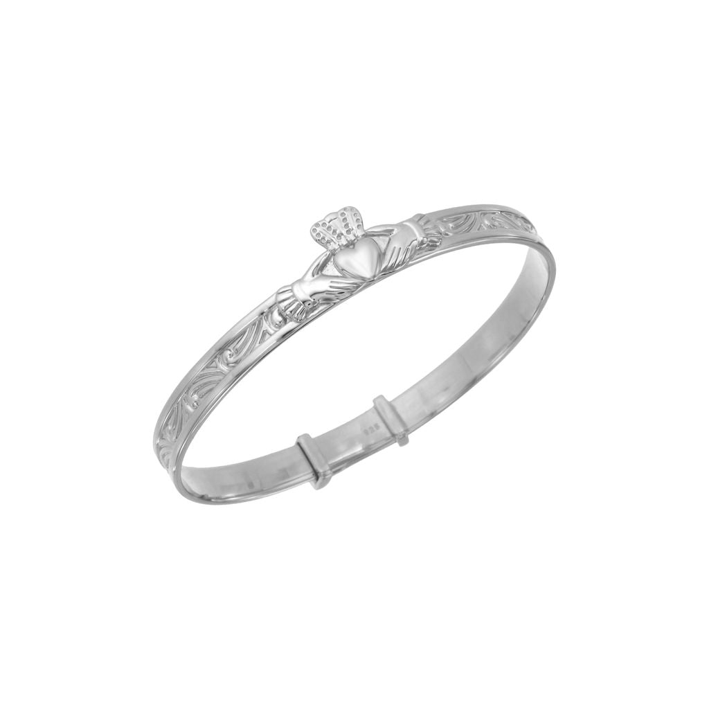 Sterling Silver Claddagh Baby Bangle