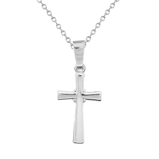 Sterling Silver Polished Gents Cross Pendant 25x15mm
