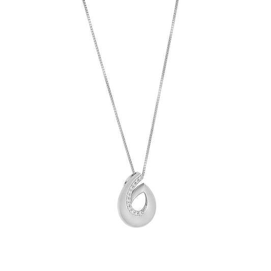 Sterling Silver CZ Pear Swirl Pendant
