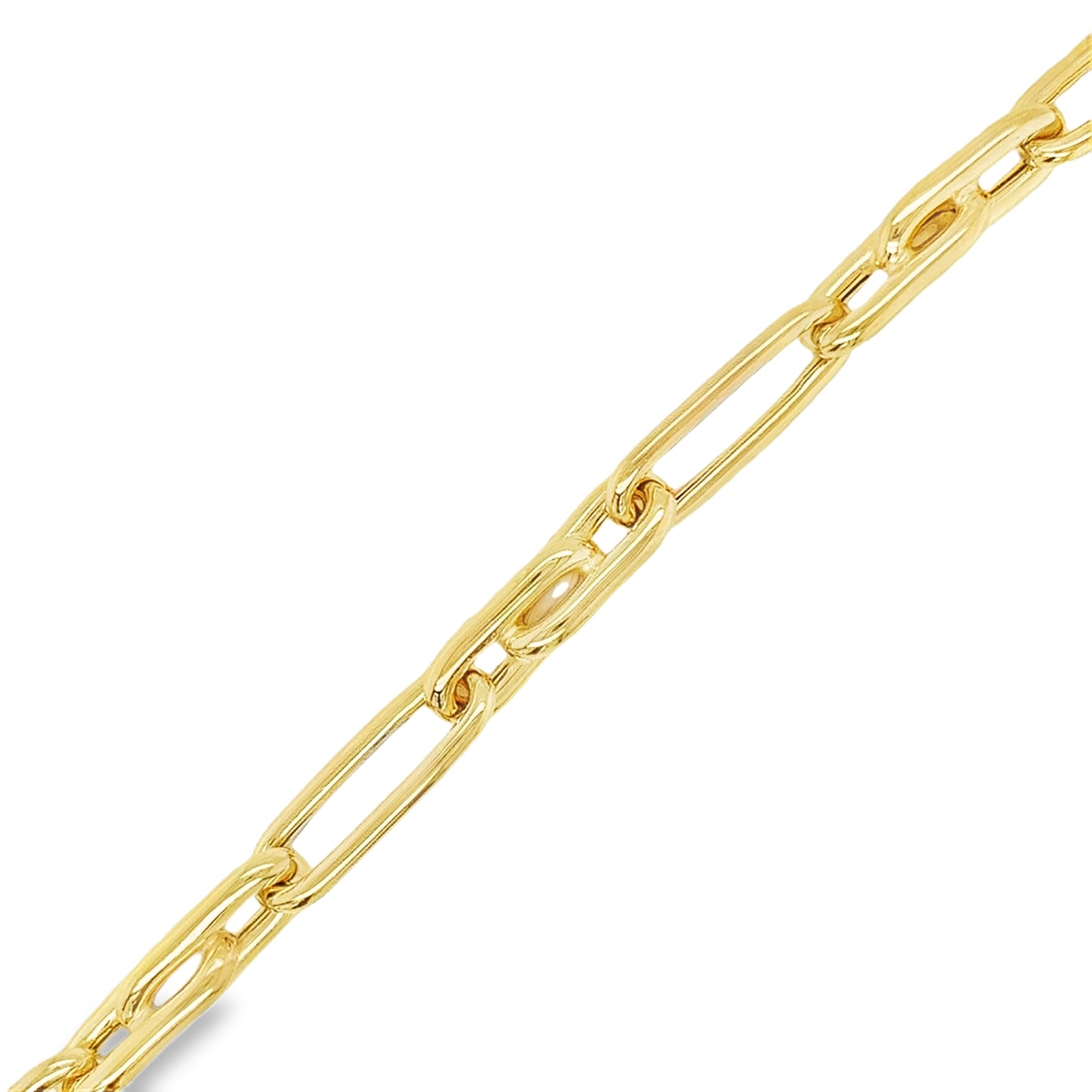 Sterling Silver Gold Plated Long Oval Link Bracelet