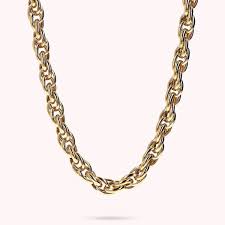 Bronzallure Gold Plated Multi Oval Link Polished Necklet