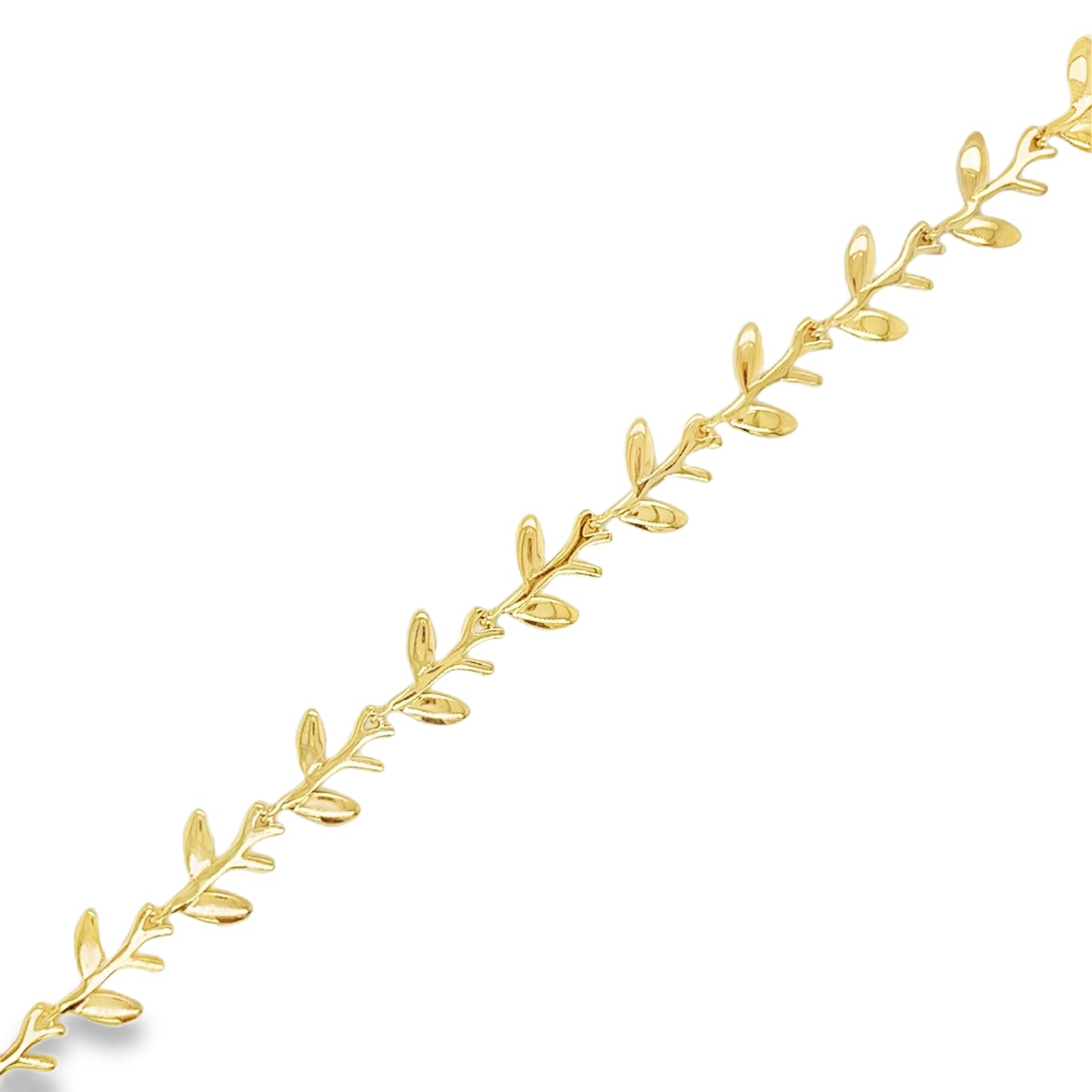 9ct Yellow Gold Leaf Bracelet 7.5"