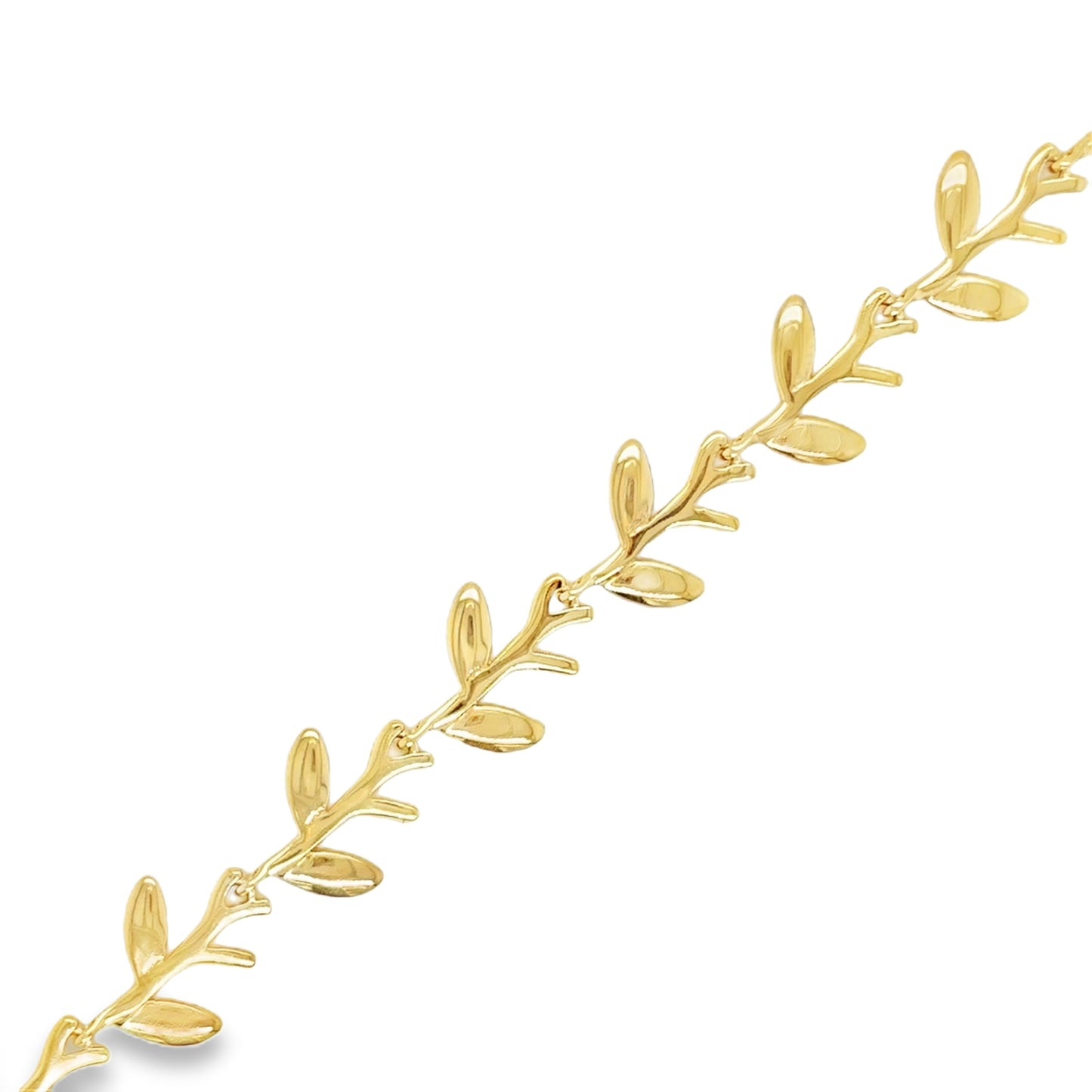 9ct Yellow Gold Leaf Bracelet 7.5"