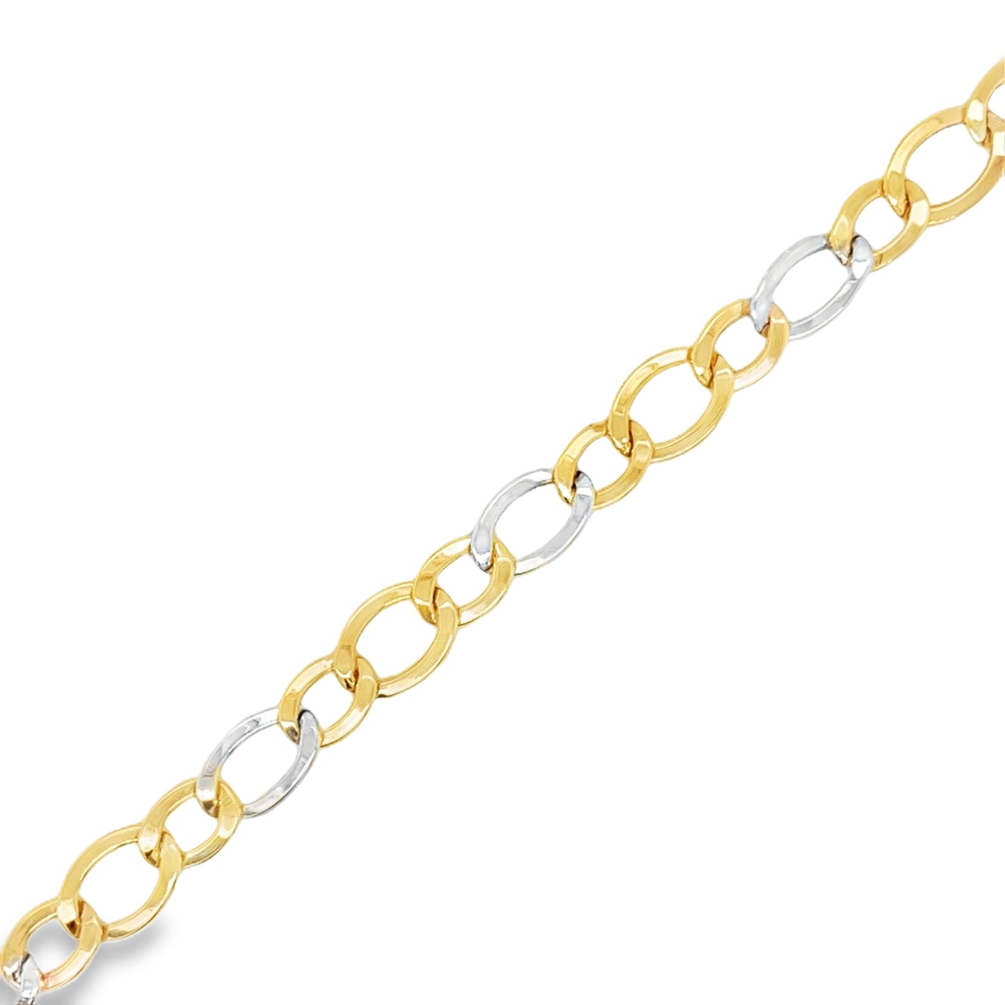 9ct 2 Colour Flat Curb Bracelet