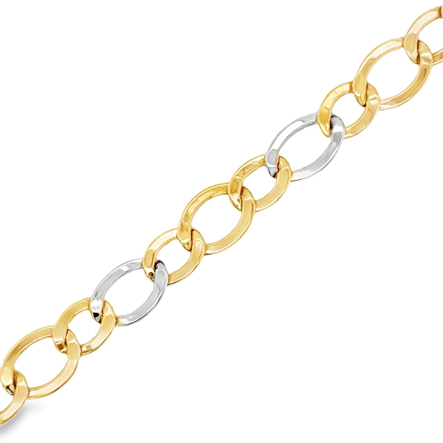 9ct 2 Colour Flat Curb Necklet