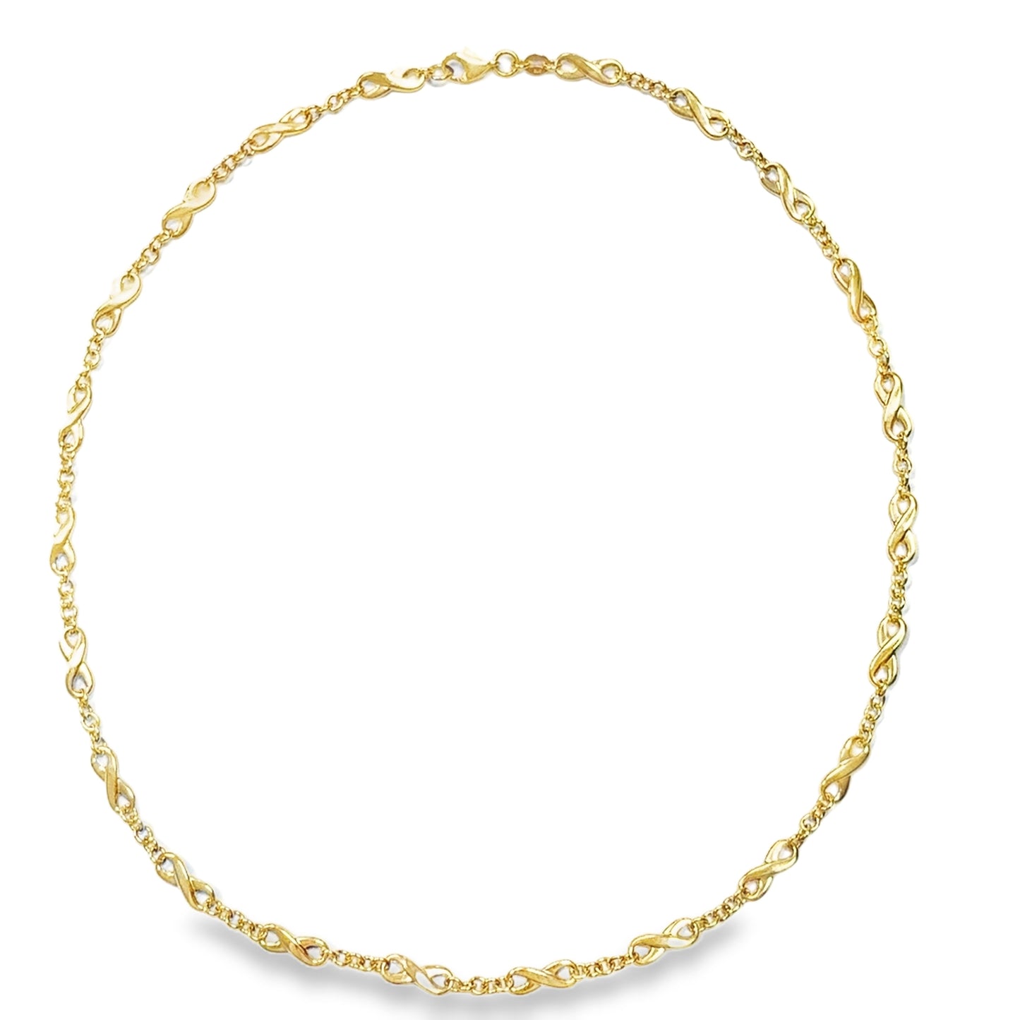 9ct Yellow Gold Infinity Link Necklet