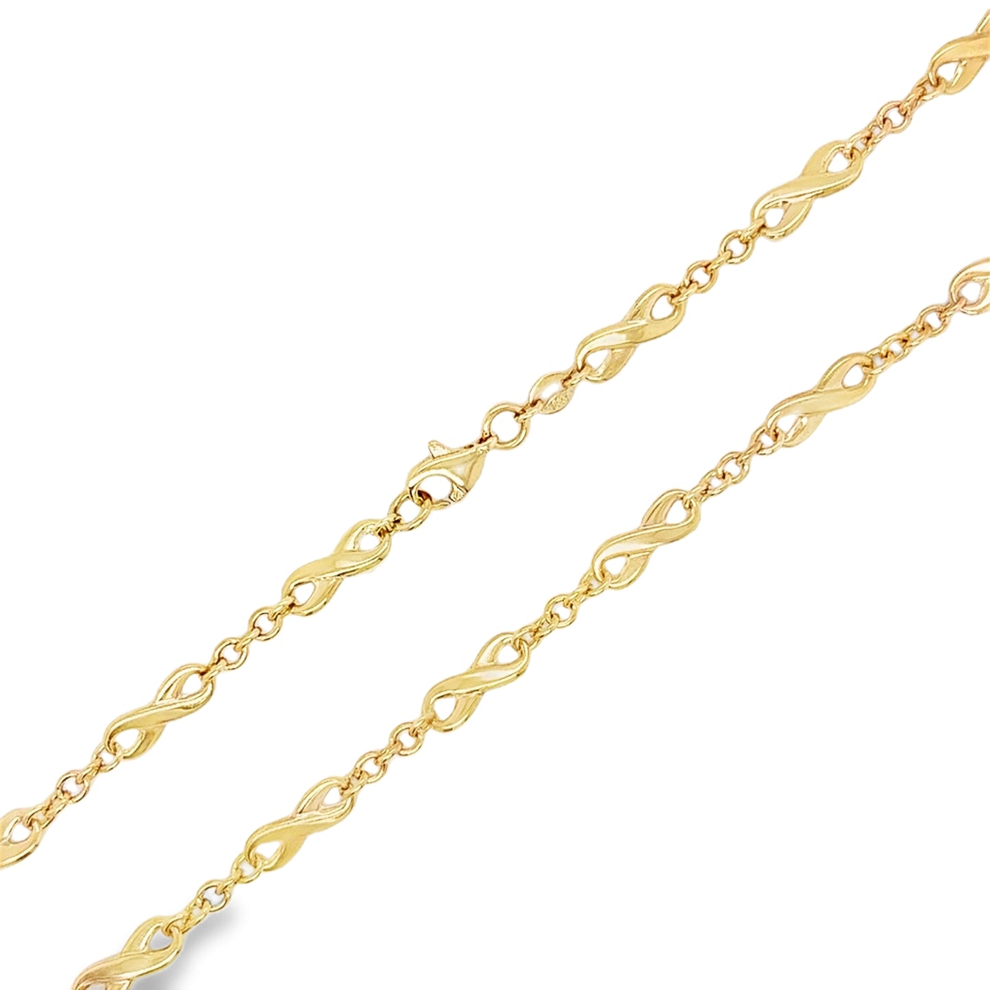 9ct Yellow Gold Infinity Link Necklet