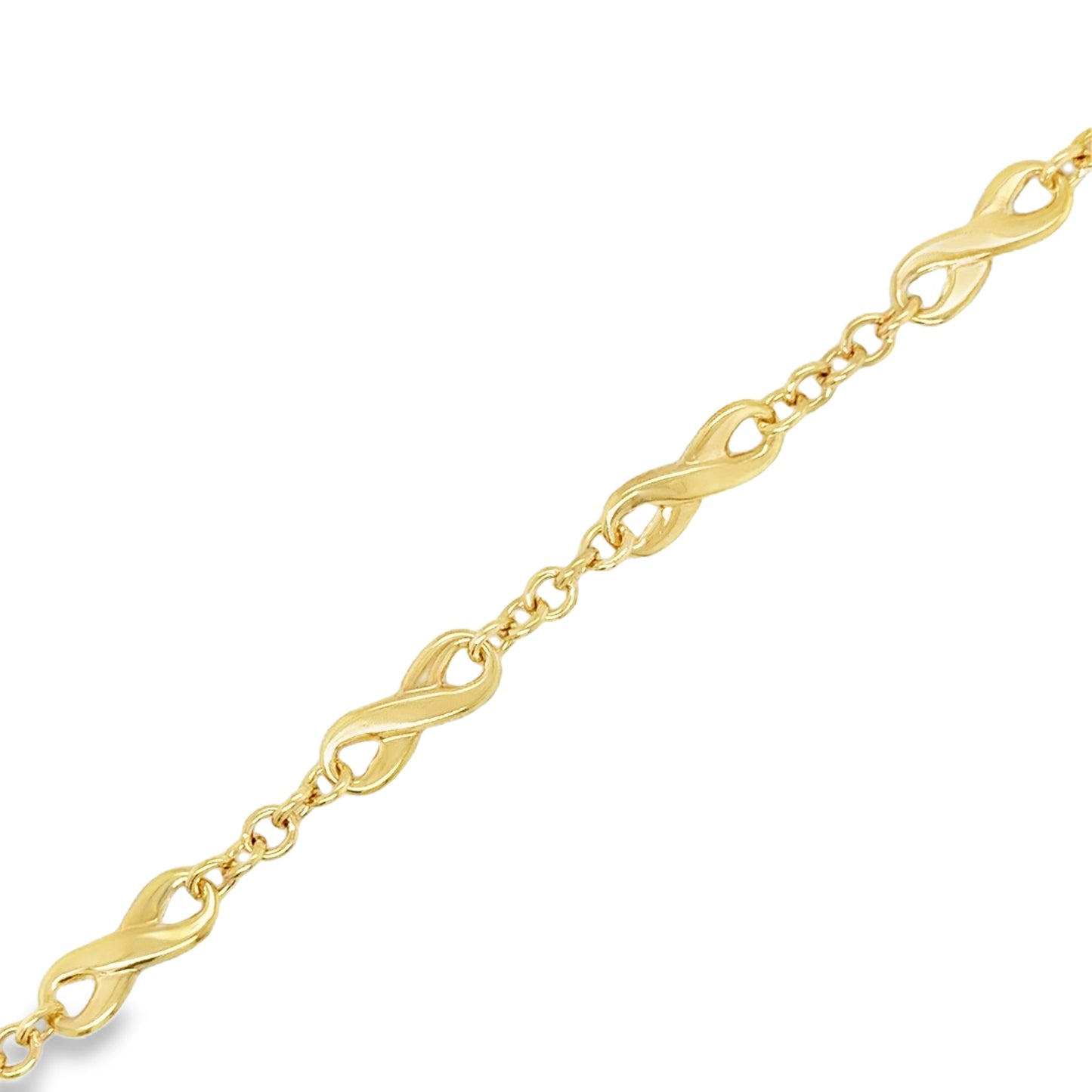 9ct Yellow Gold Infinity Link Necklet