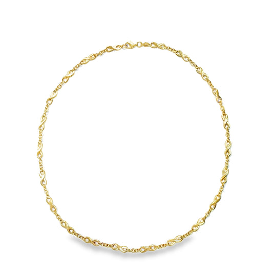 9ct Yellow Gold Infinity Link Necklet