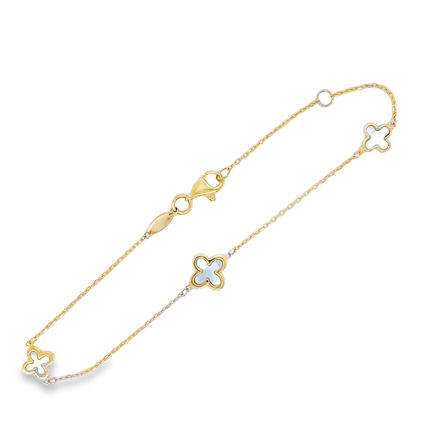 9ct Yellow Gold Mother of Pearl Scatter Bracelet