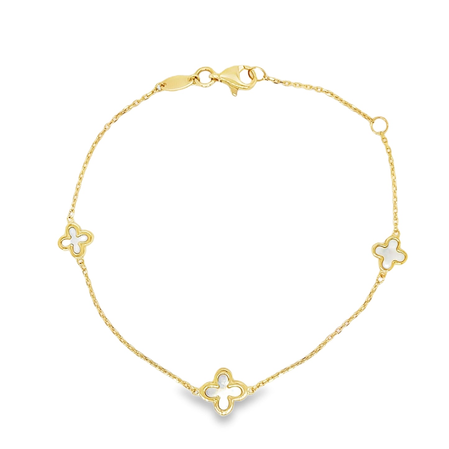 9ct Yellow Gold Mother of Pearl Scatter Bracelet