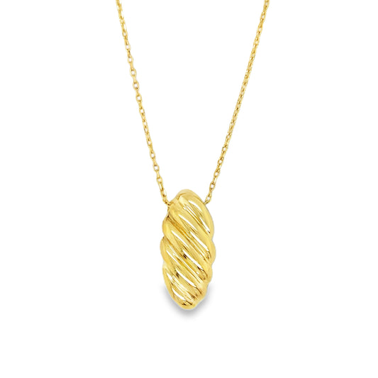 9ct Yellow Gold Ripple Bubble Pendant