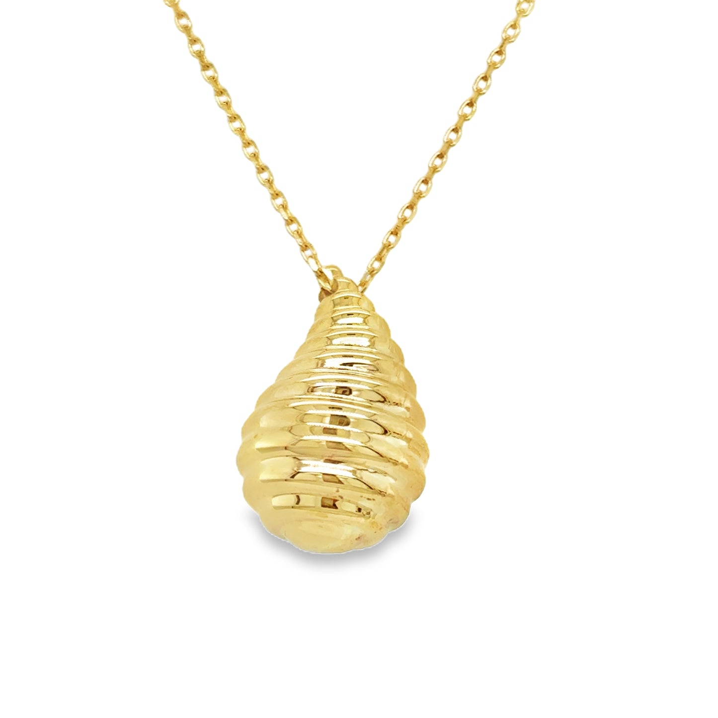 9ct Yellow Gold Ripple Bubble Tear Pendant