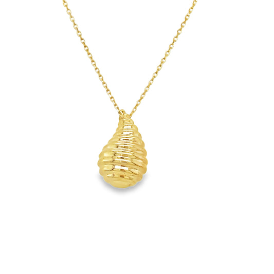 9ct Yellow Gold Ripple Bubble Tear Pendant