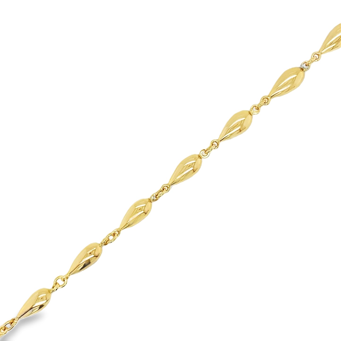 9ct Yellow Gold Bubble Tear Link Bracelet