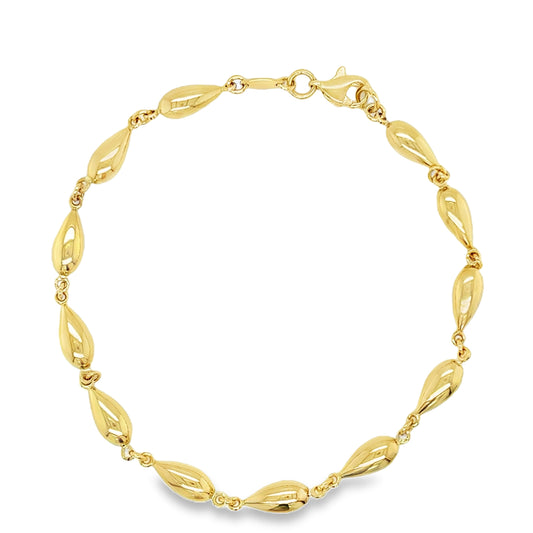 9ct Yellow Gold Bubble Tear Link Bracelet