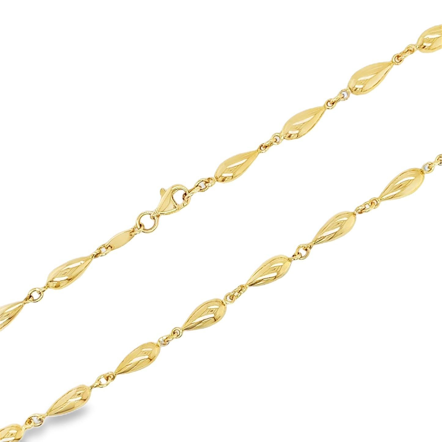 9ct Yellow Gold Bubble Tear Link Necklet