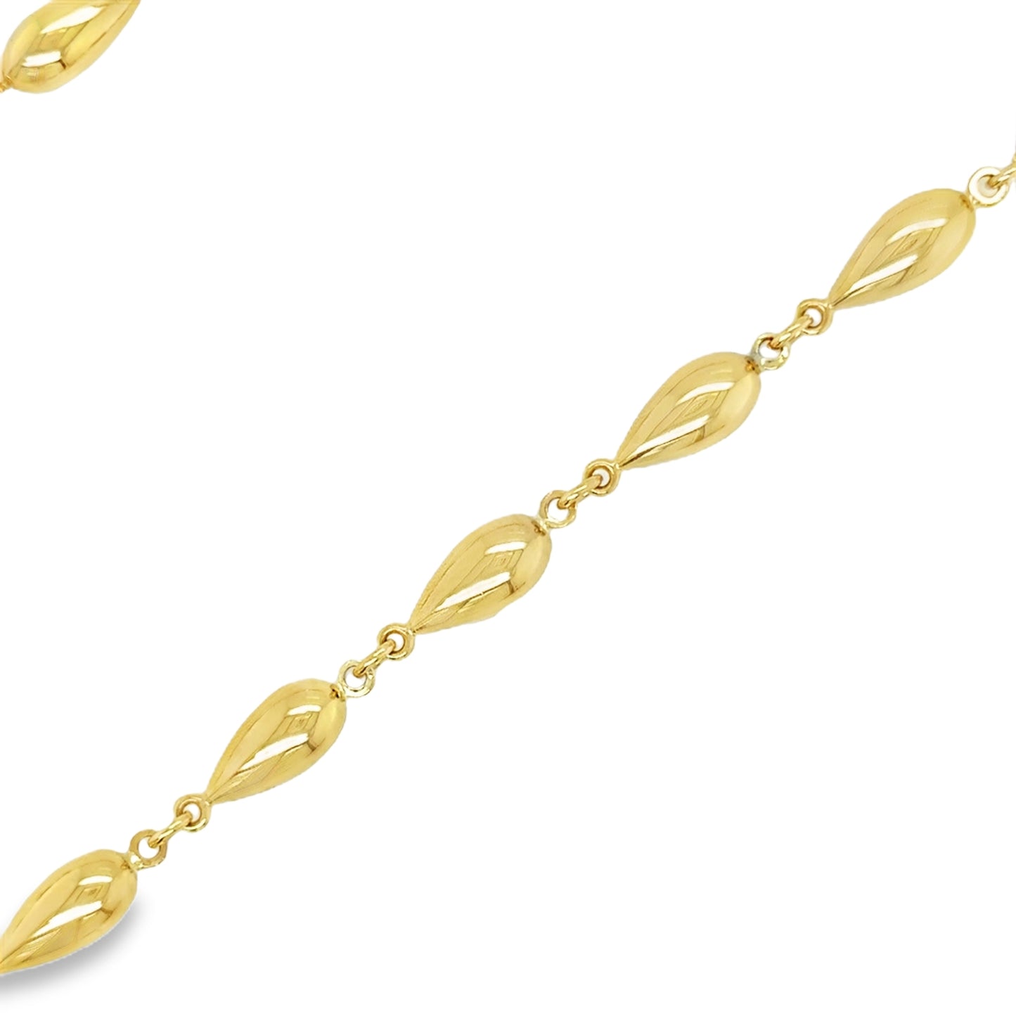 9ct Yellow Gold Bubble Tear Link Necklet