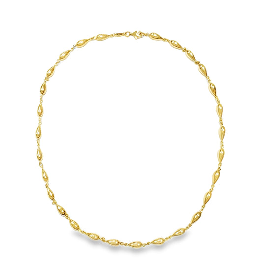 9ct Yellow Gold Bubble Tear Link Necklet