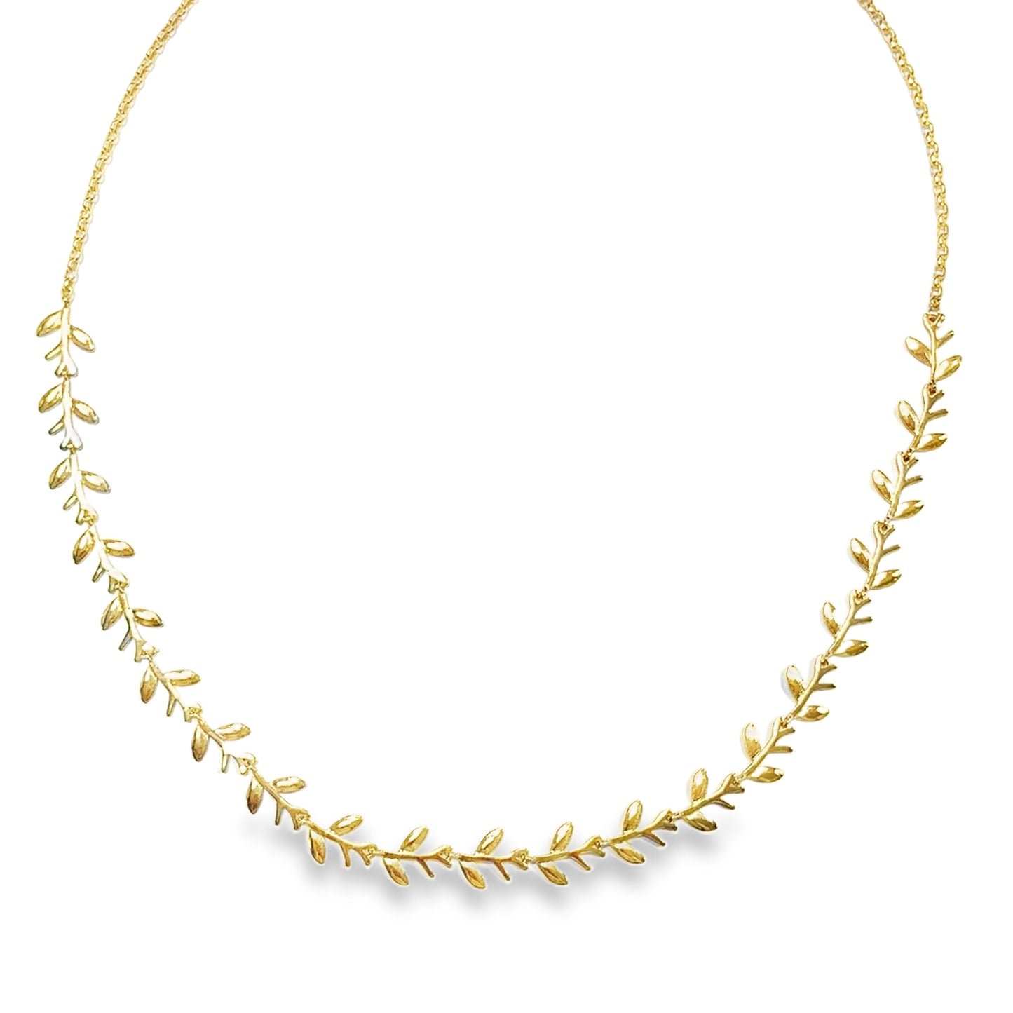 9ct Yellow Gold Leaf Necklet