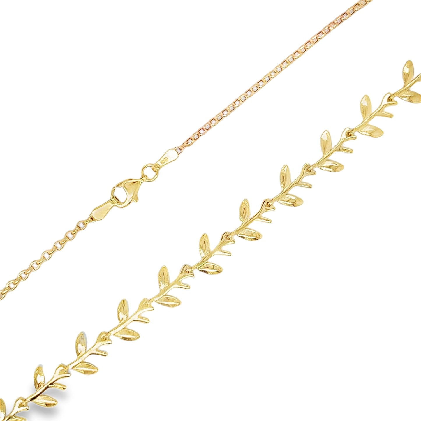 9ct Yellow Gold Leaf Necklet
