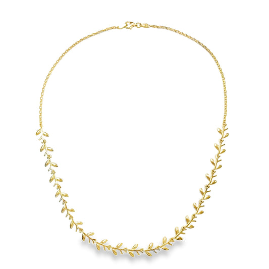 9ct Yellow Gold Leaf Necklet