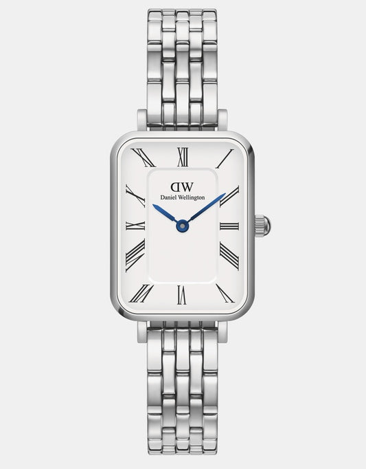 Ladies Daniel Wellington Quadro White Dial Blue Hands