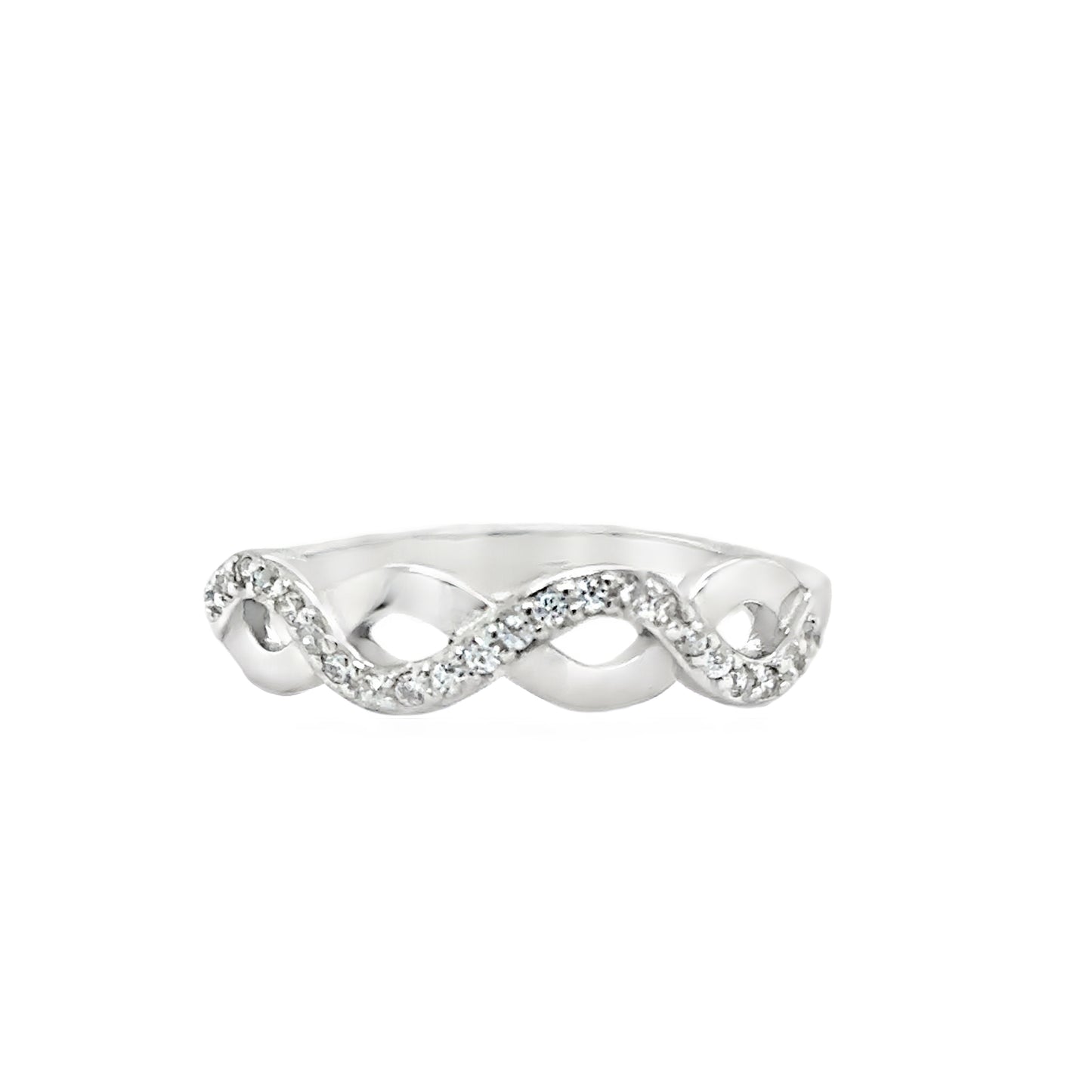 Sterling Silver CZ Chain Link Band