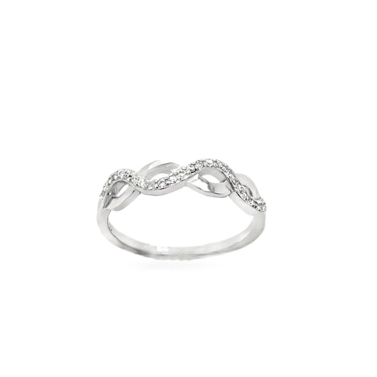 Sterling Silver CZ Chain Link Band