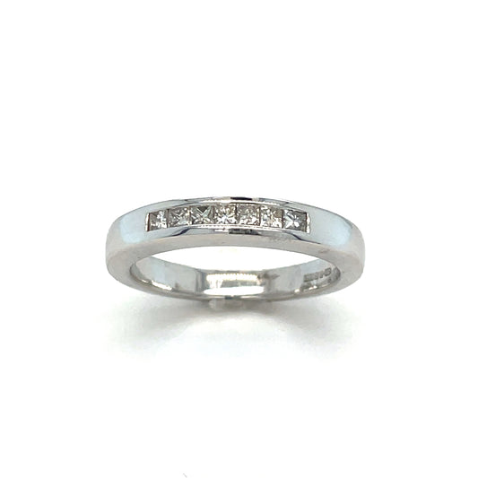 9ct White Gold Seven Stone Eternity .23ct Diamond Ring