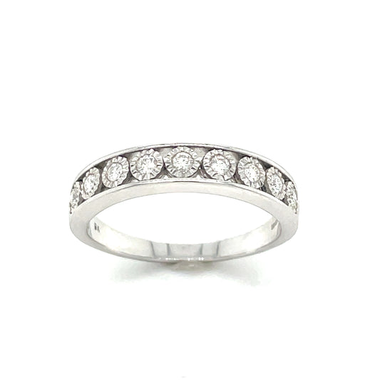 9ct White Gold Eternity Diamond Ring .21ct