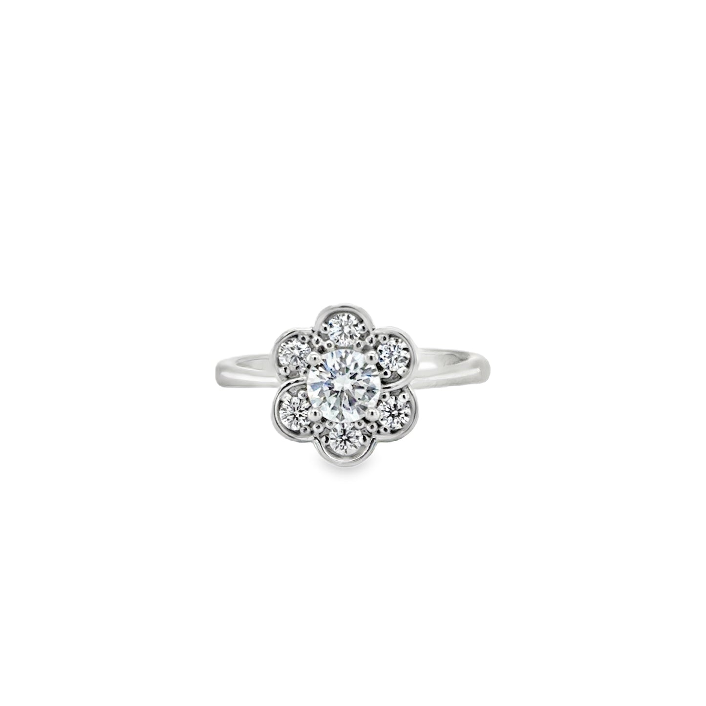 Sterling Silver CZ Flower Ring