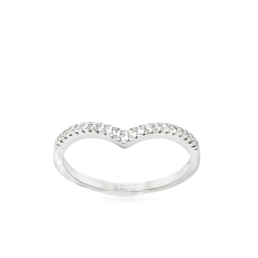 Sterling Silver CZ Wishbone Ring
