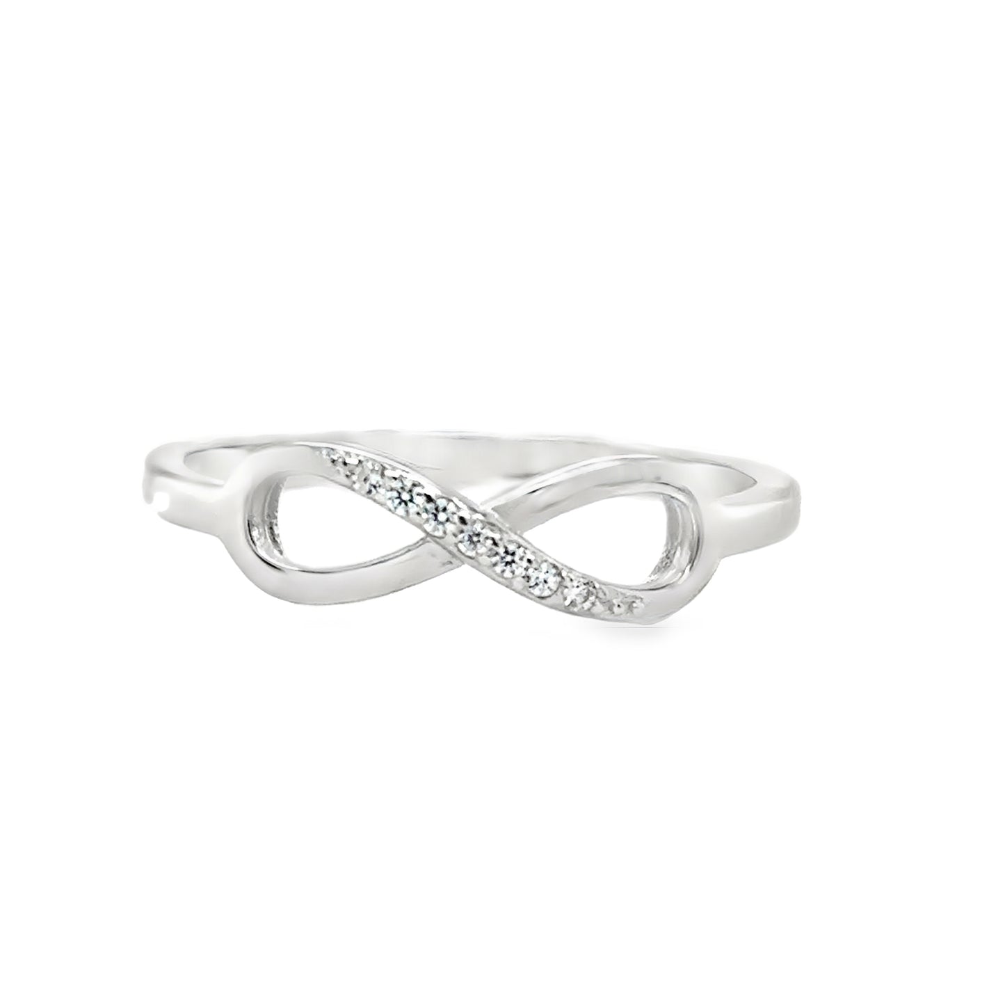 Sterling Silver CZ Infinity Ring