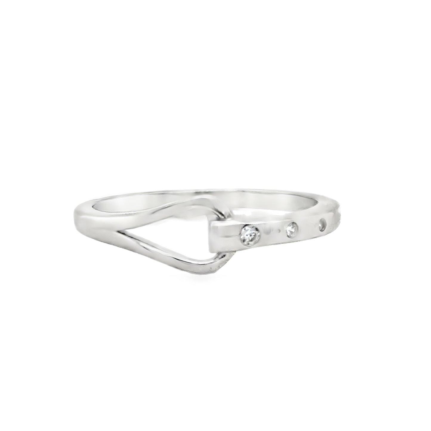 Sterling Silver CZ Belt Ring