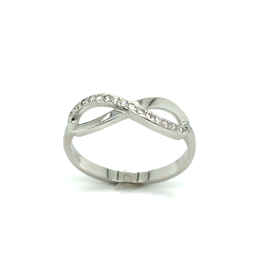 Sterling Silver CZ Infinity Ring