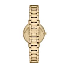 Ladies Rolled Gold Emporio Armani Cleo Mother Of Pearl Stone Set Watch