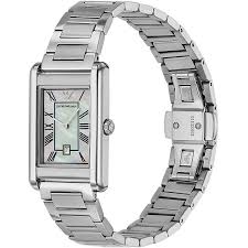 Ladies Emporio Armani Sqaure Watch With Mother Of Pearl Dial