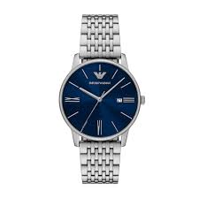 Gents Stainless Steel Armani Minimalist 39mm Blue Dial Watch